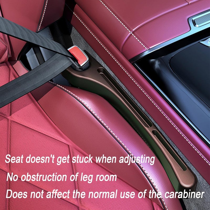 LevChall 2PCS Car Seat Gap Filler，Gap Stopper Fill Gap Between Seat and Console，Built-in Recessed Storage Organizer，Universal for Most Cars Trucks SUVs to Stop Things from Dropping（Brown） - Image 5